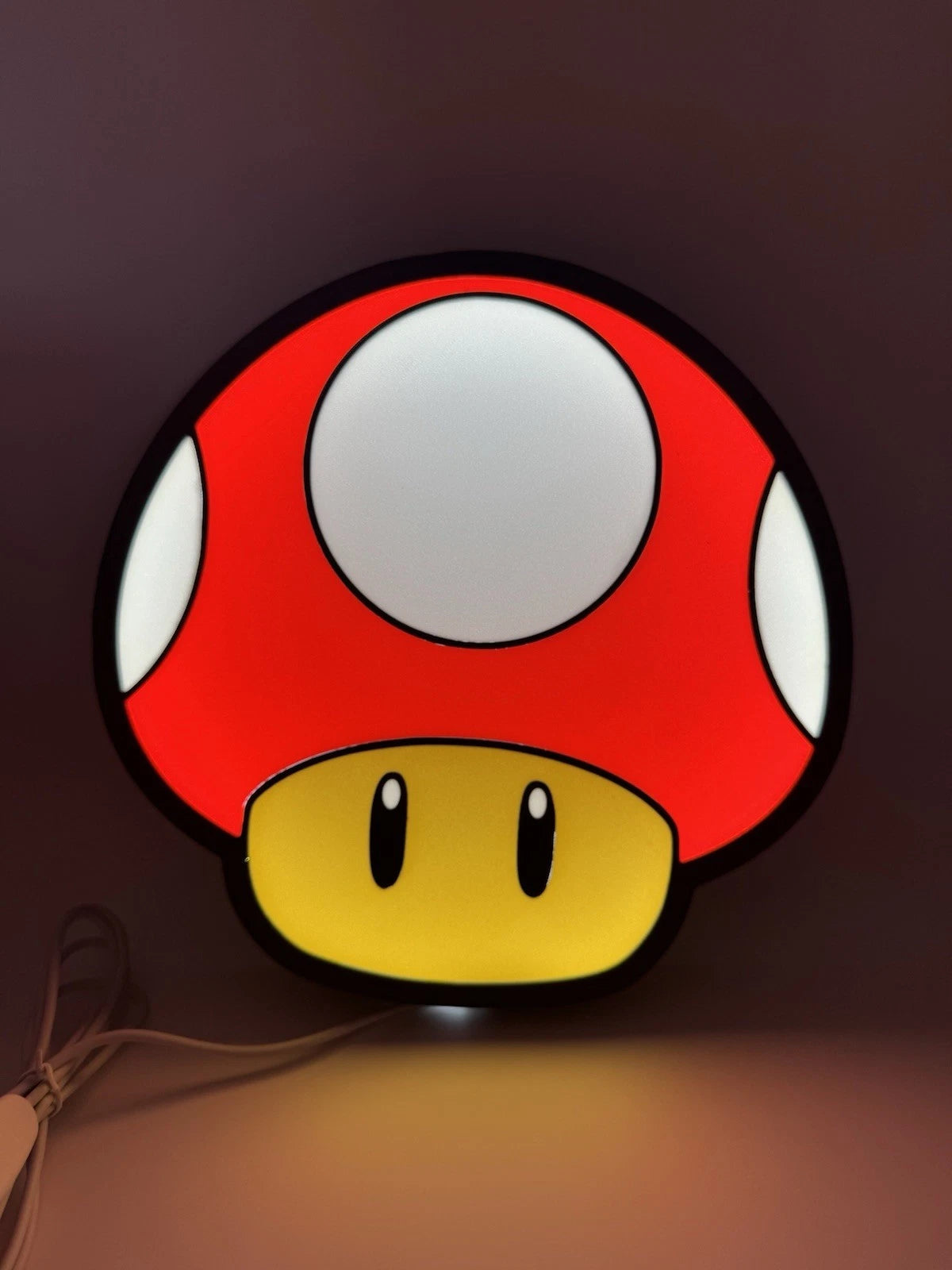 Mario Mushroom -  Light Up LED Sign With USB Plug - 90s Retro Nintendo