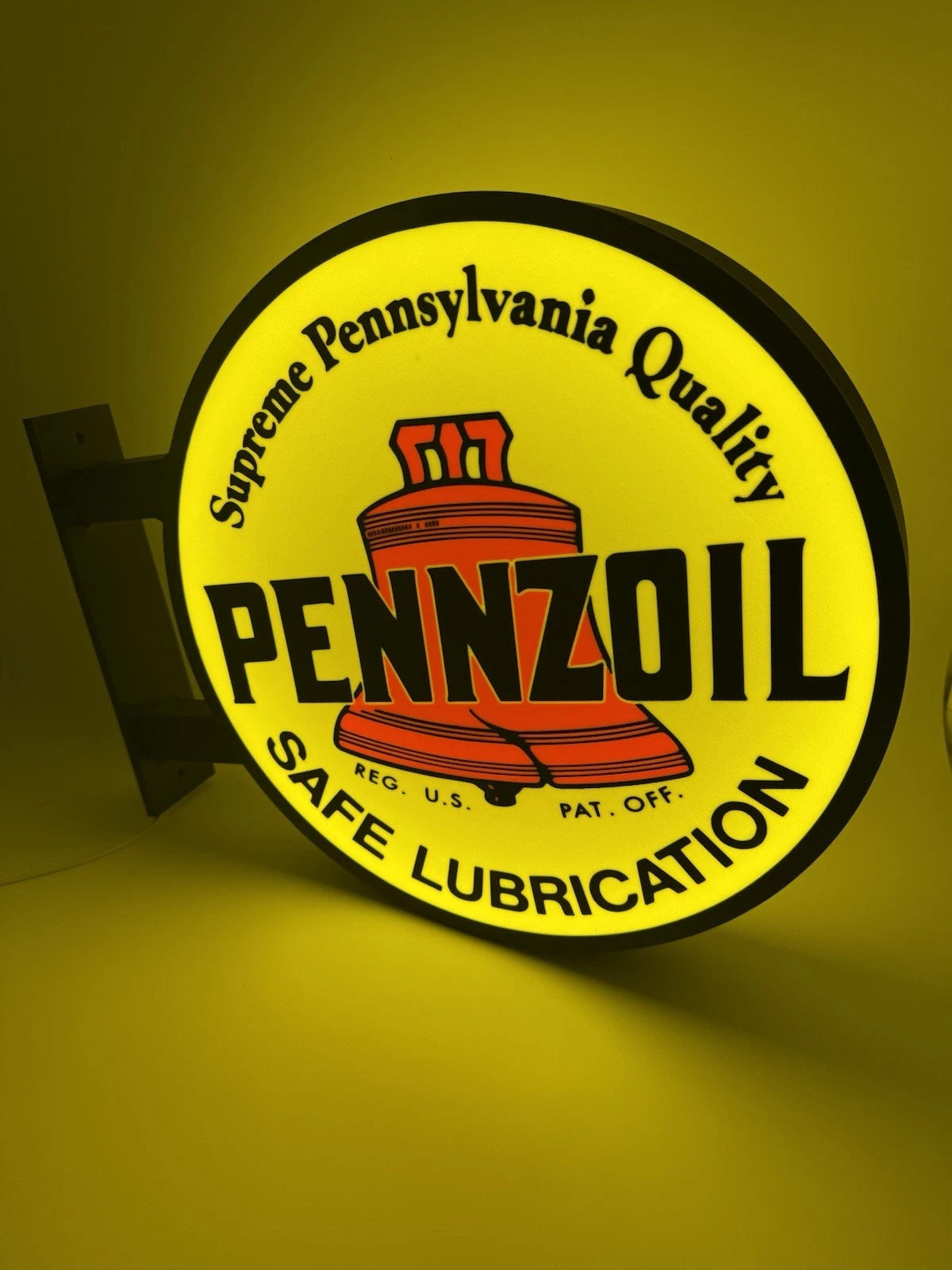 Pennzoil 13”  Pub Style Dual Side Light Up LED Sign Gas Station Pub Bar Mancave