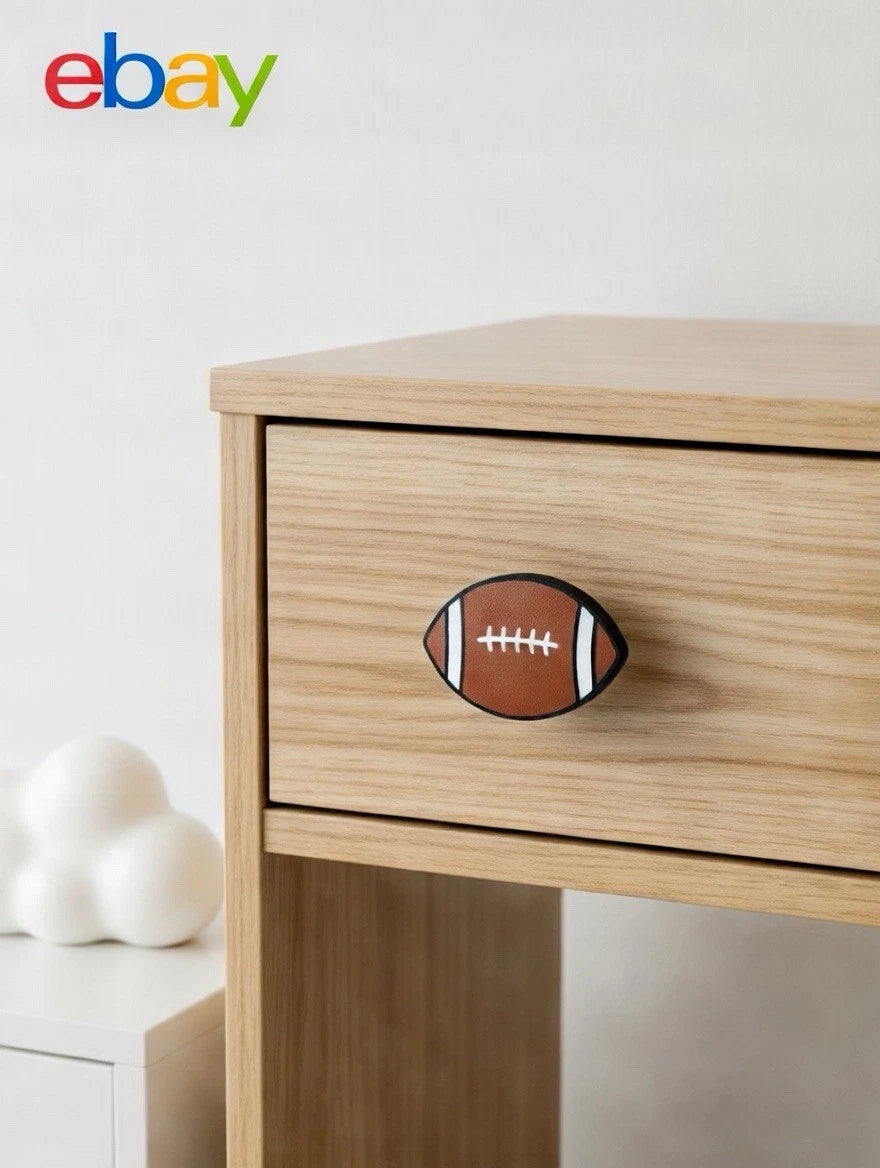 Kids Football Decorative Drawer Pull Dresser Cabinet Knob  Play Room Nursery