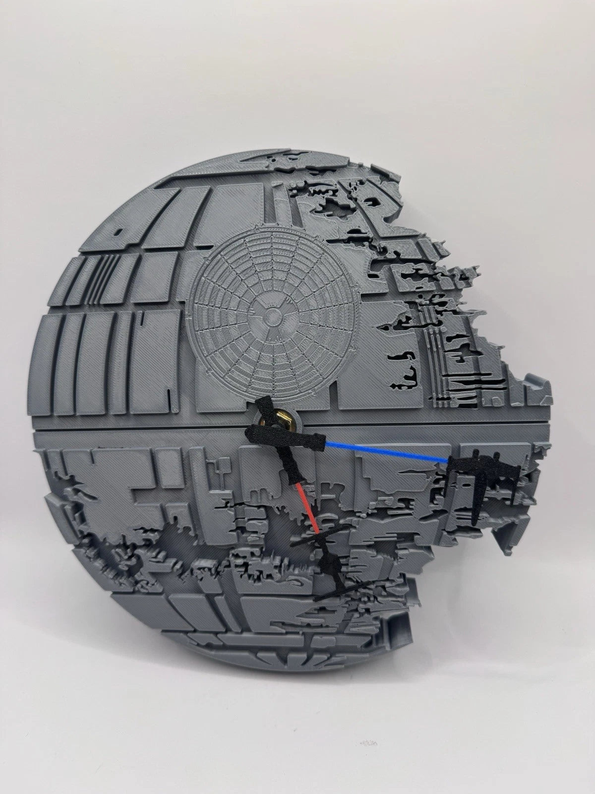 Star Wars Death Star Wall Clock - Tie Fighter X Wing Lightsaber 10.5”