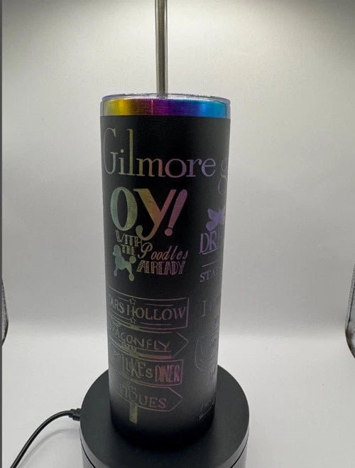 Gilmore Girls Collage Tumbler- 20 Oz Skinny