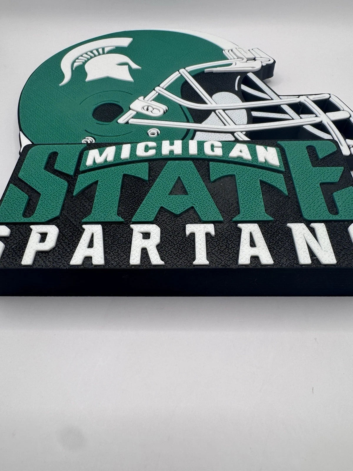 Michigan State University Spartans Football Helmet 3D Wall Sign Man Cave Decor