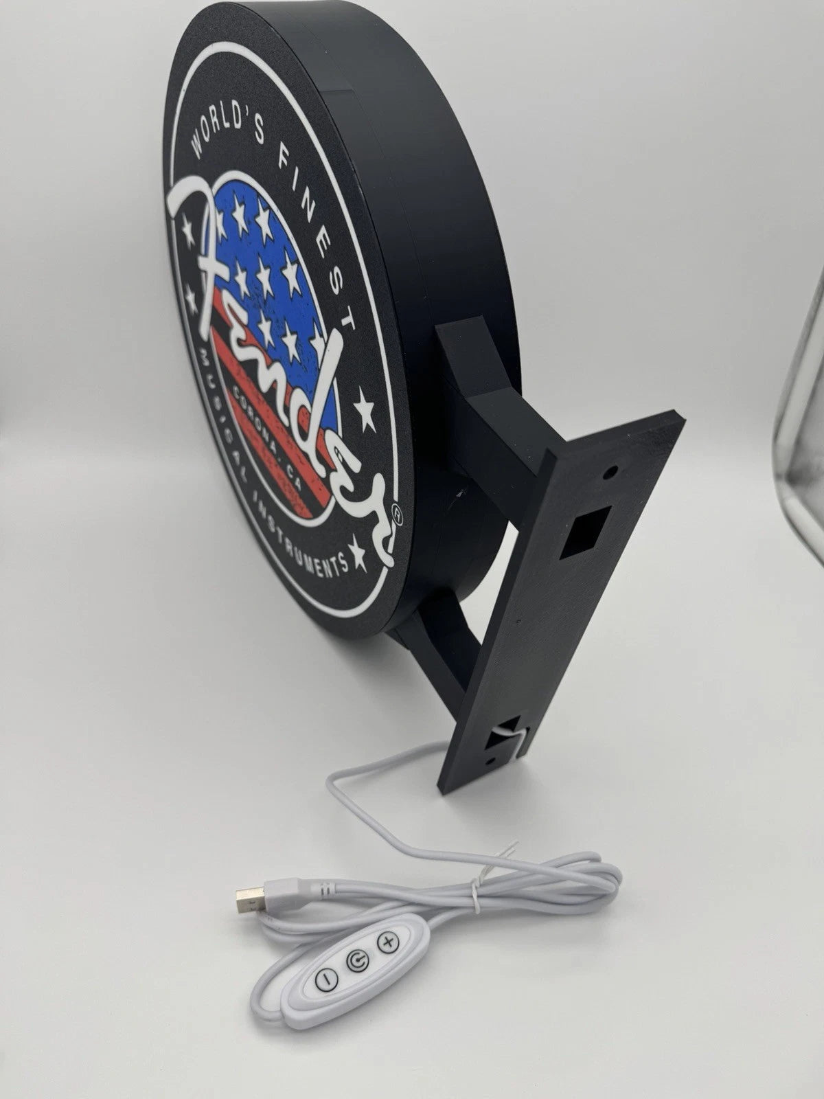 Fender Guitars 13”  Pub Style Dual Side Light Up LED Sign Gas Station Mancave