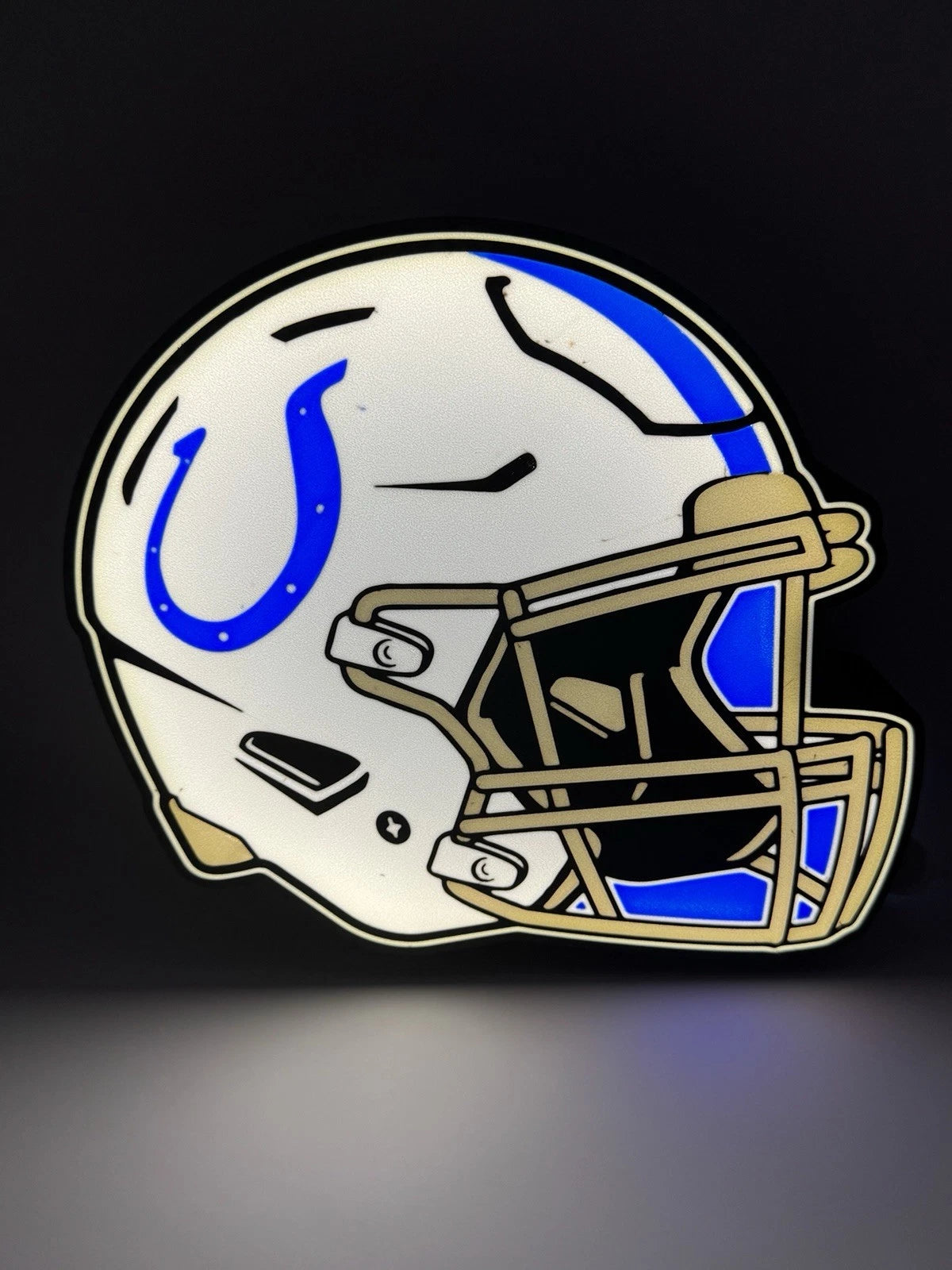 Indianapolis Colts Football Helmet - Light Up LED Neon Sign NFL Manning