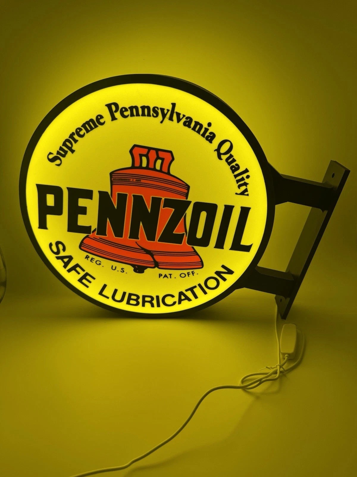 Pennzoil 13”  Pub Style Dual Side Light Up LED Sign Gas Station Pub Bar Mancave