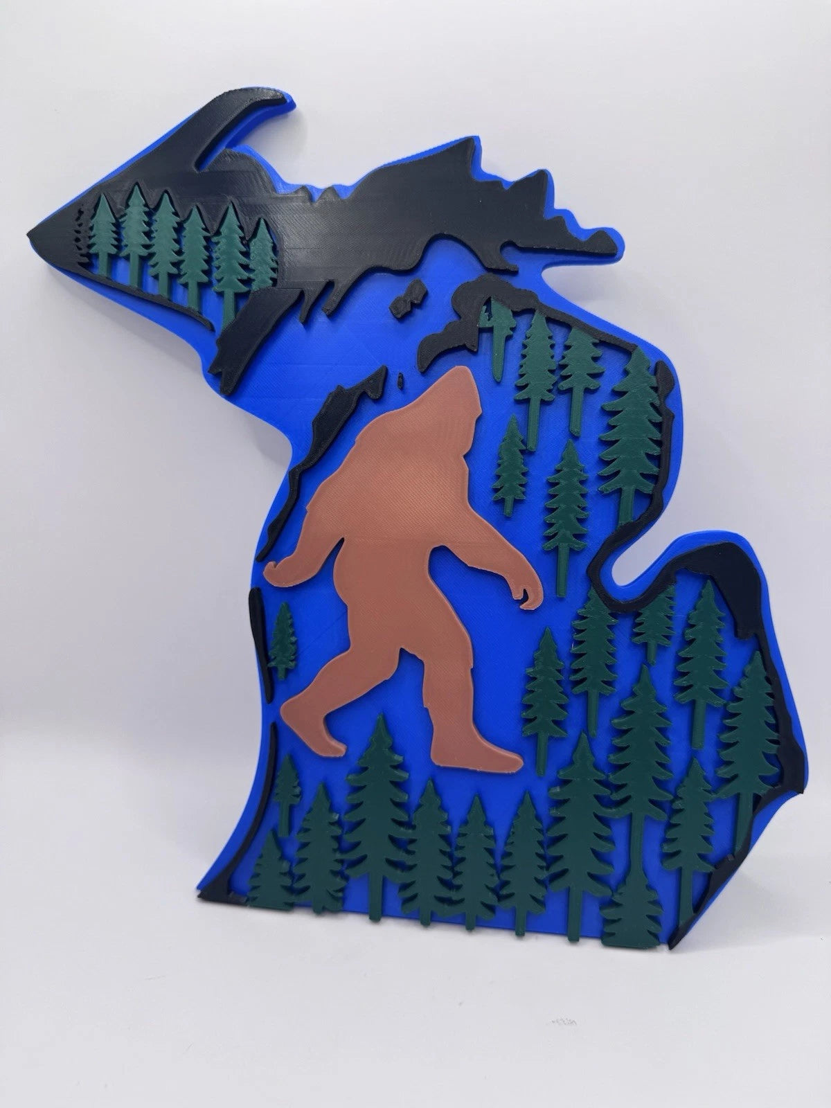 Michigan Bigfoot Woods And Water 3D Wall Sign