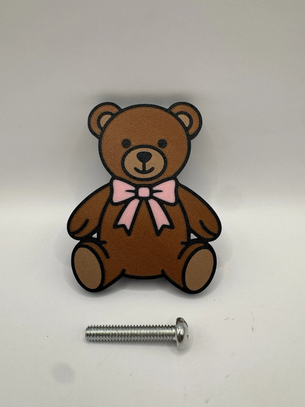 Kids Pink Teddy Bear Drawer Pull Dresser Cabinet Knob Play Room Nursery Bedroom