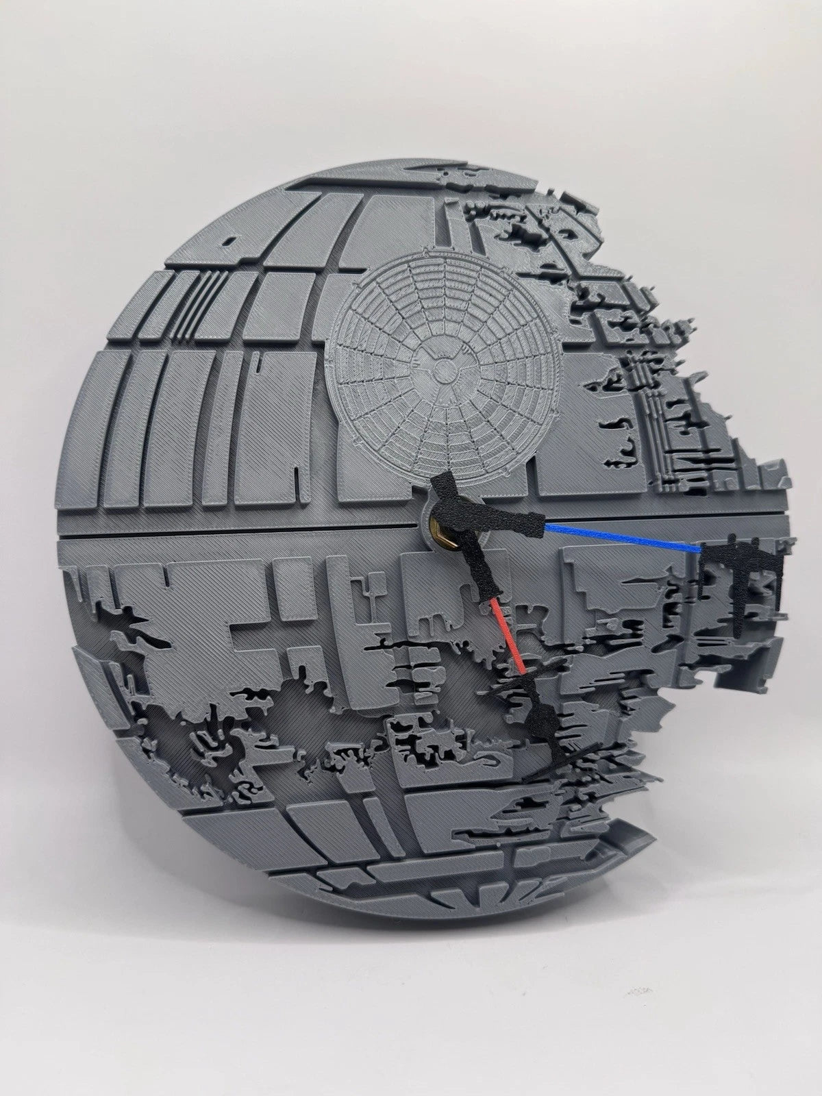 Star Wars Death Star Wall Clock - Tie Fighter X Wing Lightsaber 10.5”