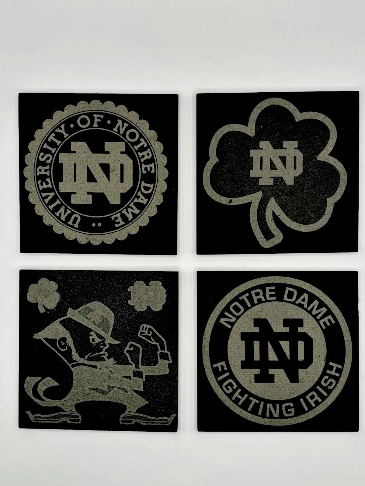(4 Pack) Notre Dame University - Laser Engraved Slate Coasters