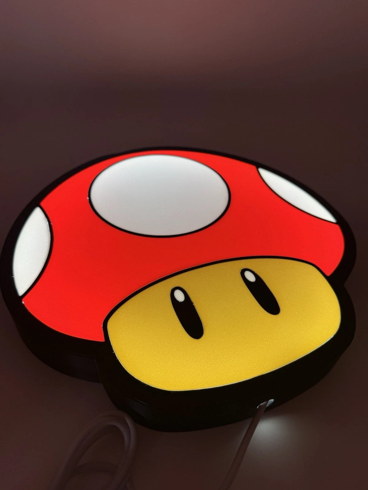 Mario Mushroom -  Light Up LED Sign With USB Plug - 90s Retro Nintendo