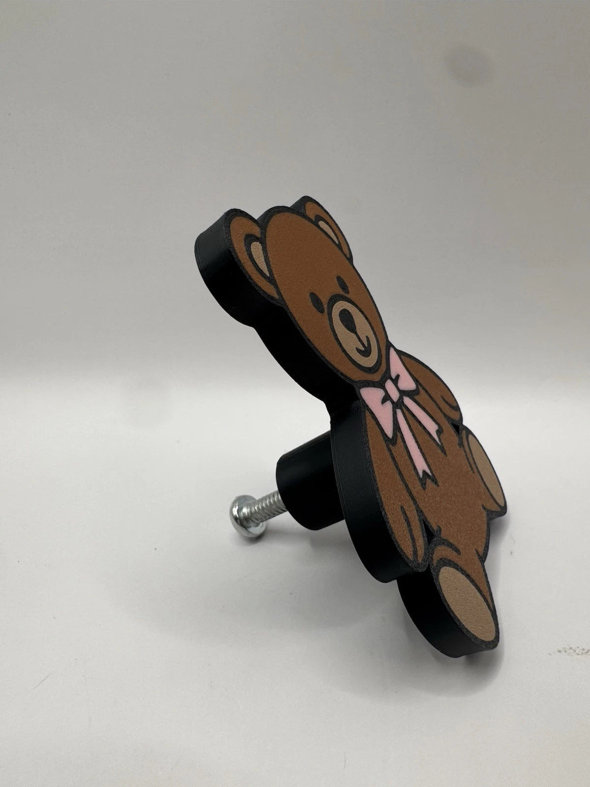 Kids Pink Teddy Bear Drawer Pull Dresser Cabinet Knob Play Room Nursery Bedroom