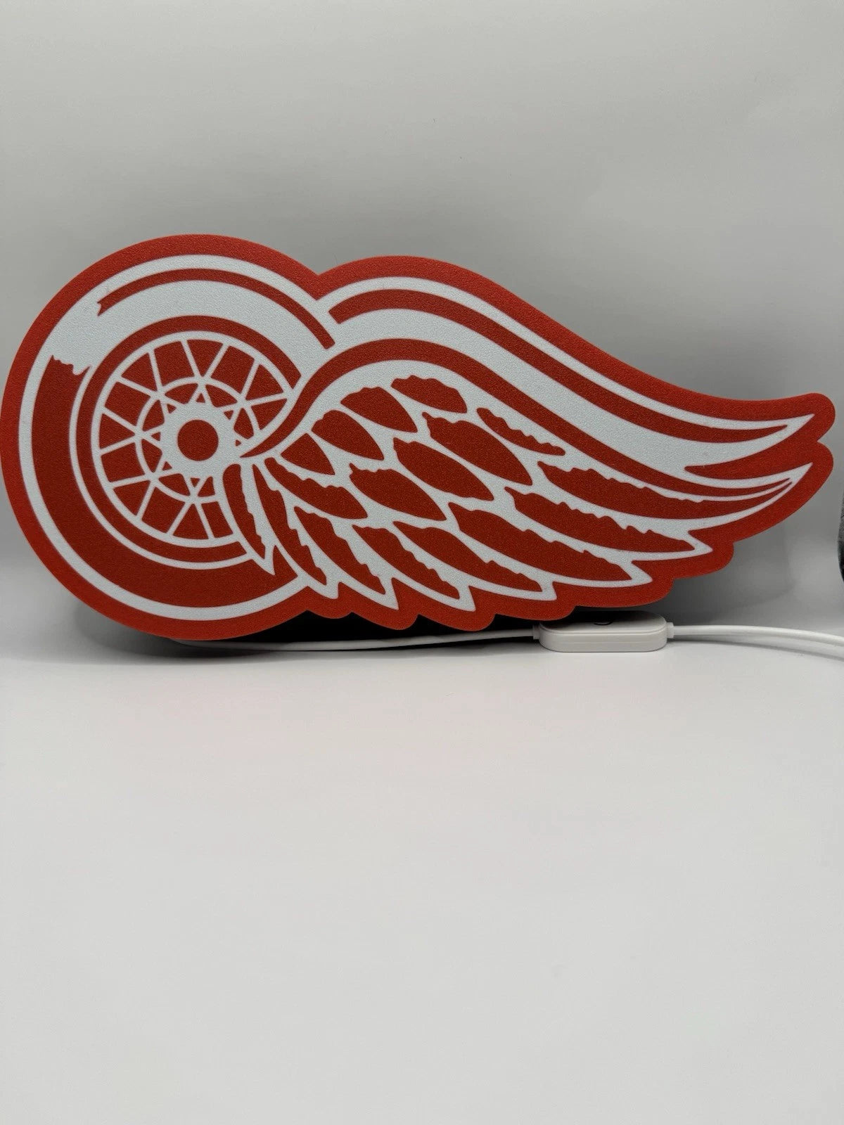 Detroit Redwings NHL Hockey - Light Up LED Neon Sign Red Wings Stick Puck Goalie