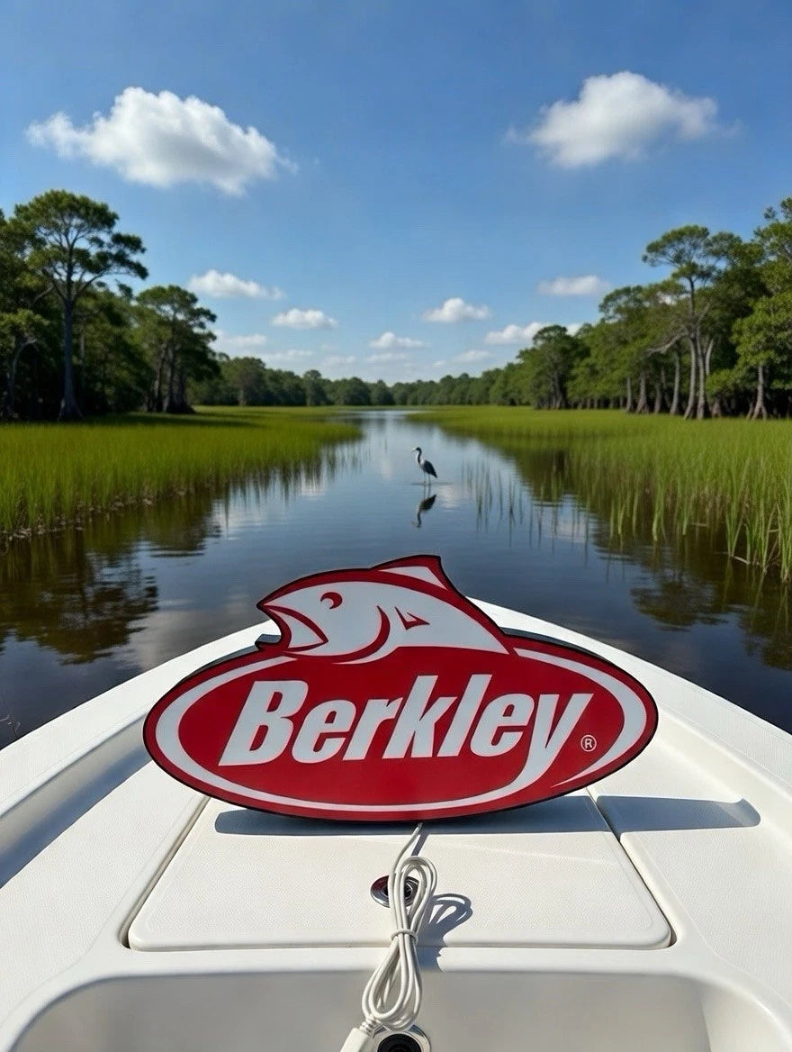 Berkley Fishing Light Up LED Neon Sign Bass Crappie Walleye Salmon Perch