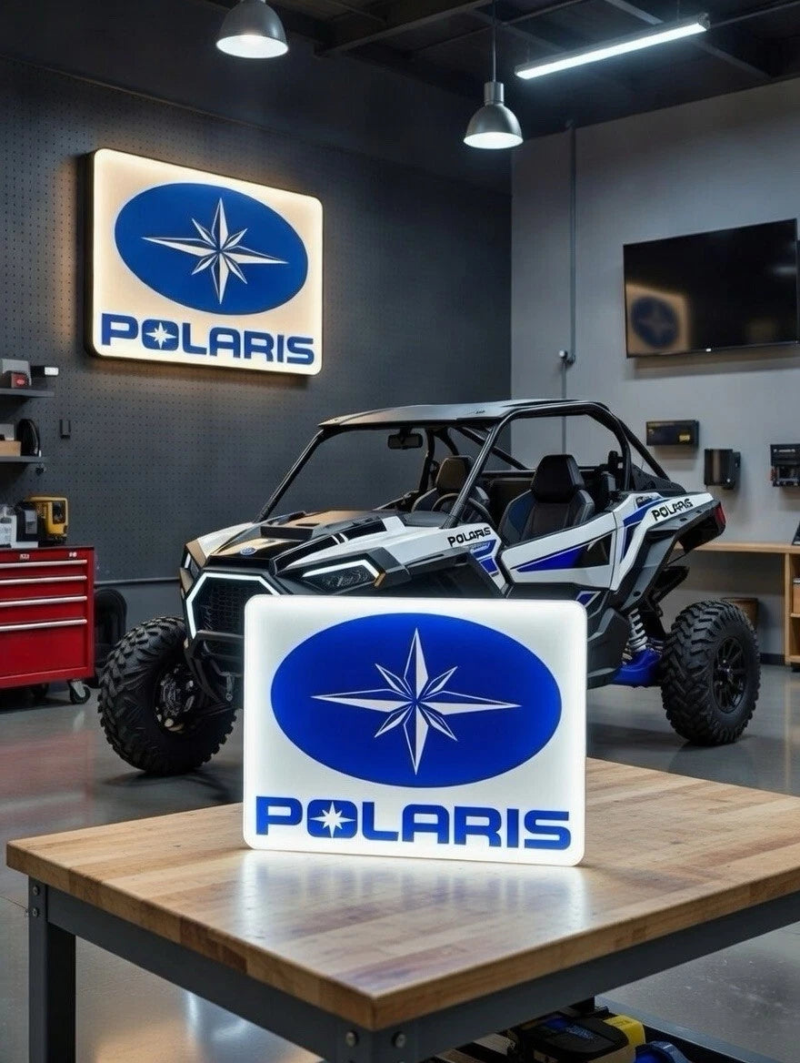 Polaris - Light Up LED Sign with USB Plug - ATV UTV Snowmobile RZR Ranger