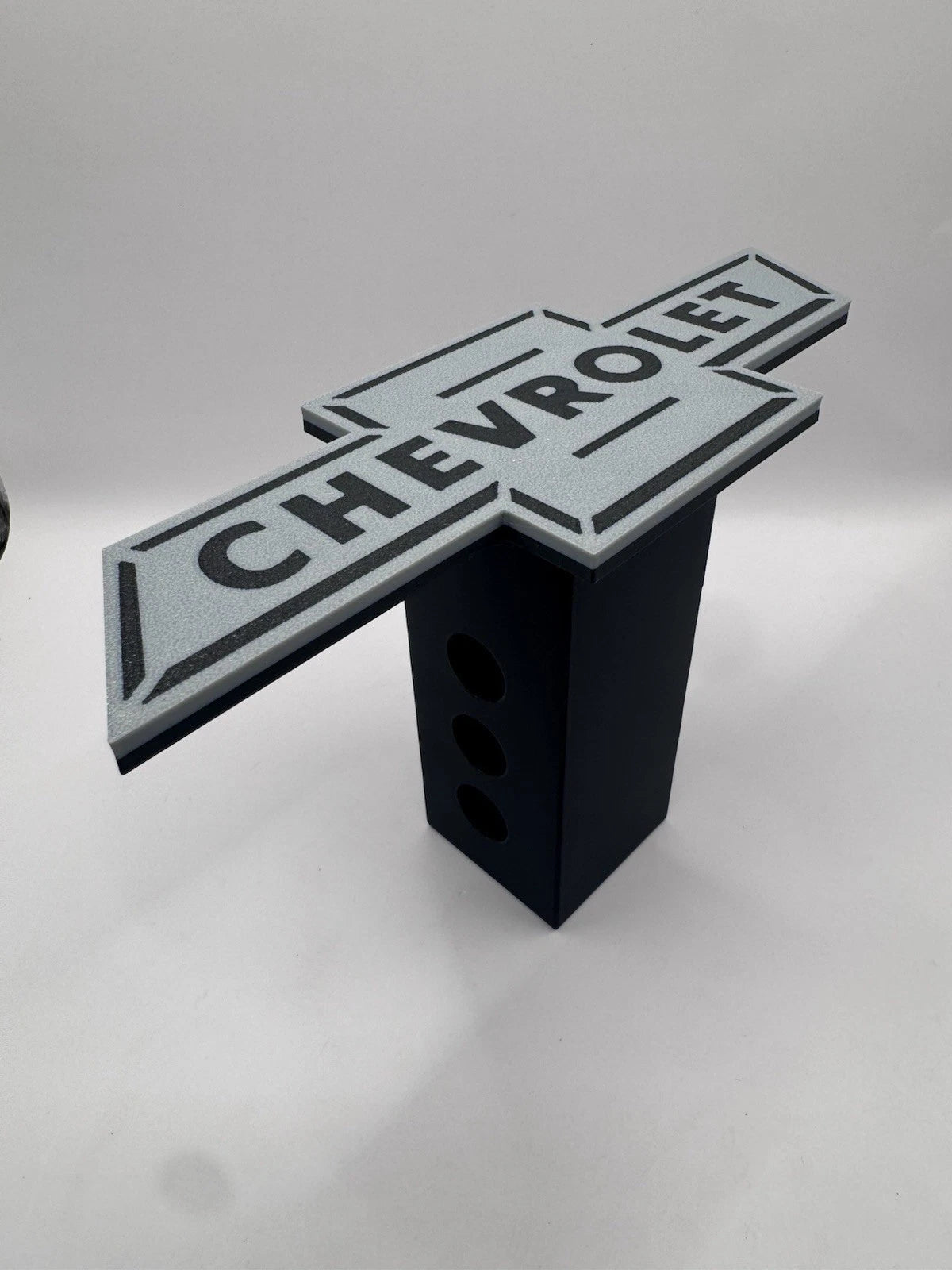 Chevy Chevrolet Grey And Black Tow Hitch Receiver Cover – Fits 2” Truck SUV