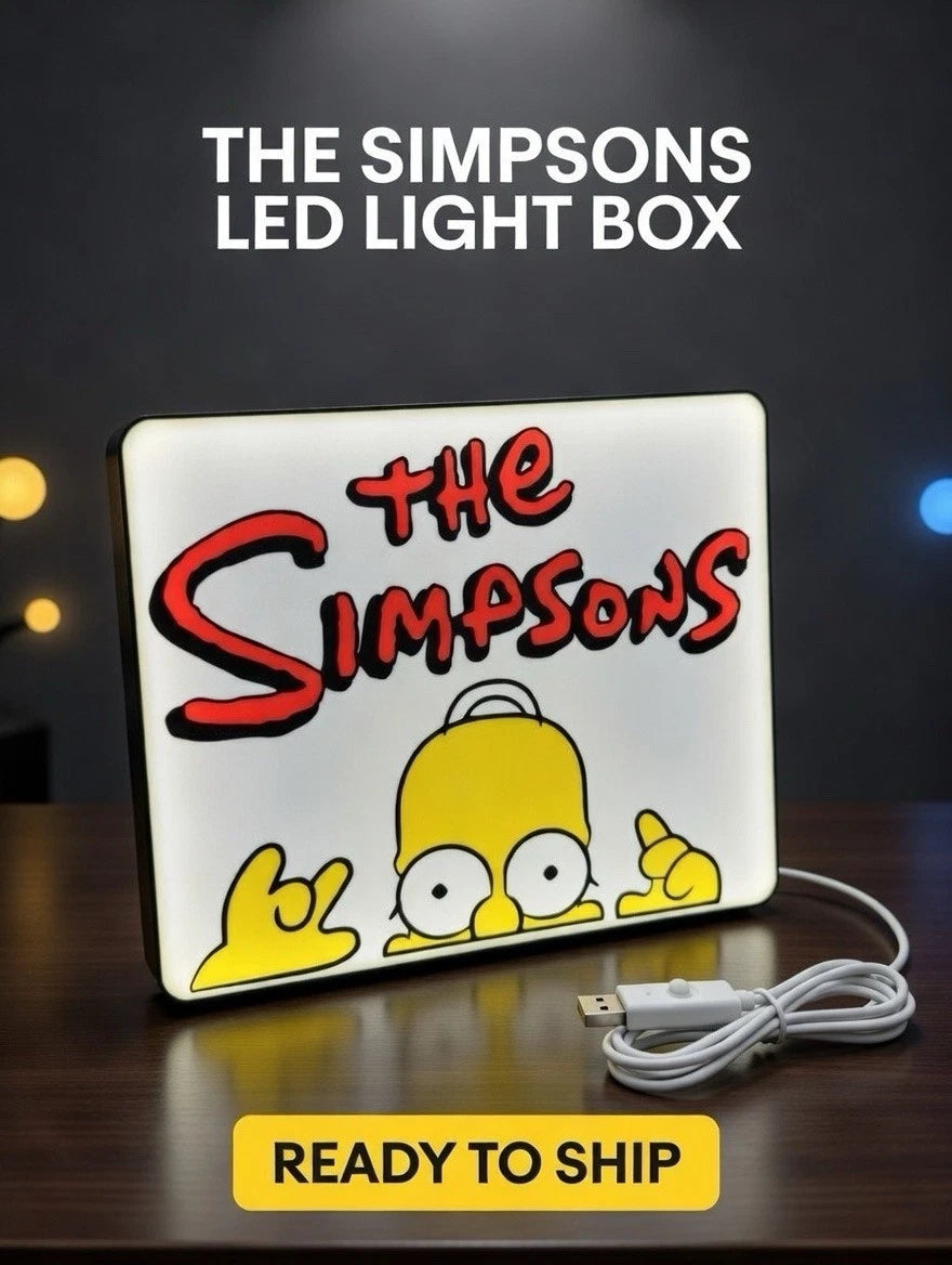The Simpsons Light Up LED Neon Sign W/ USB Cord - Homer Bart Marge Simpson’s