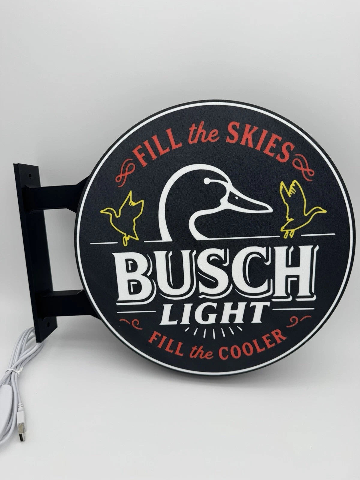 Busch Lite Ducks Unlimited 13”  Pub Style Dual Side Light Up LED Sign Bar Garage