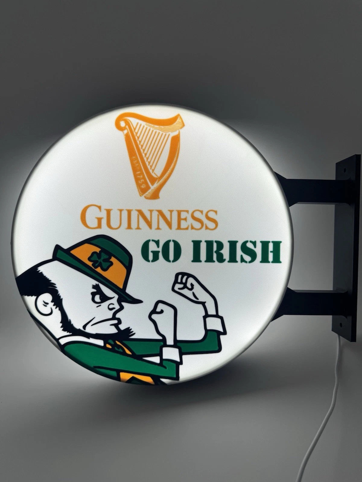 Guinness Beer Notre Dame Pub Style Dual Side Light Up LED Sign Bar Irish College