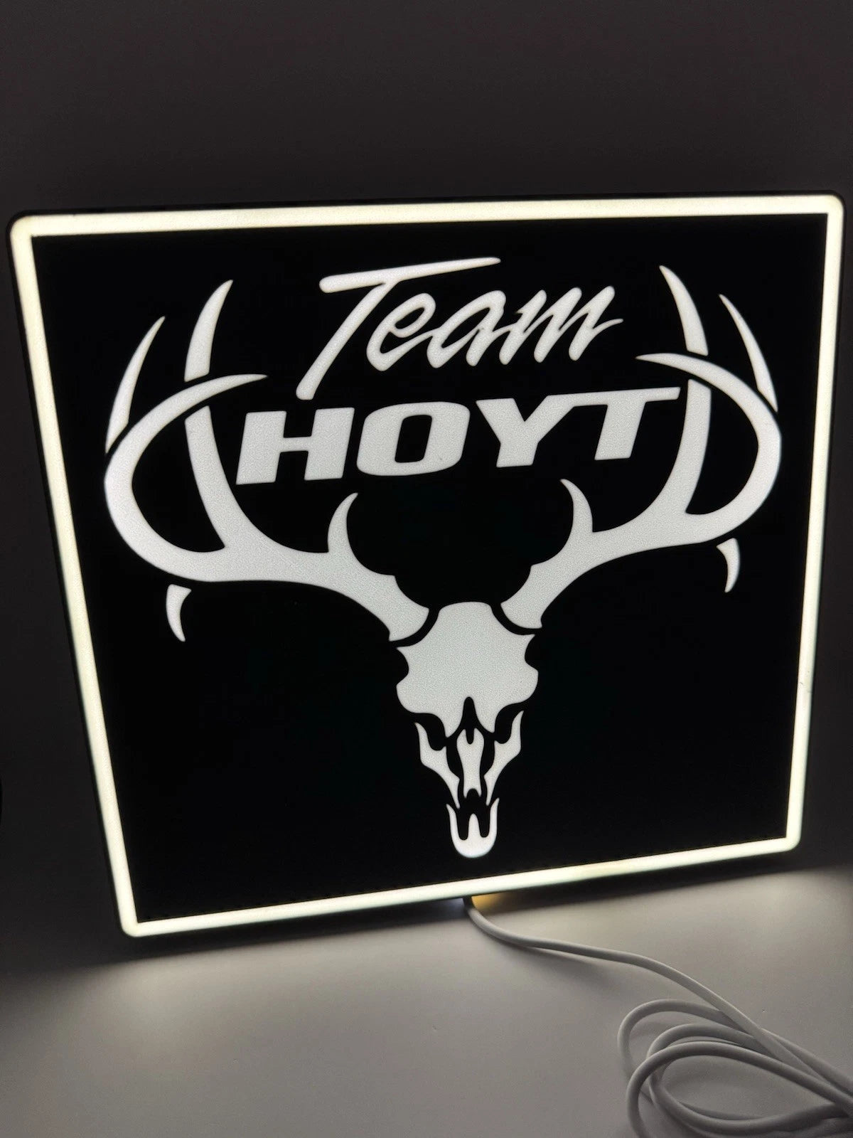 Hoyt Archery Team Archery Bow Hunting Buck Antler Light Up LED Neon Sign