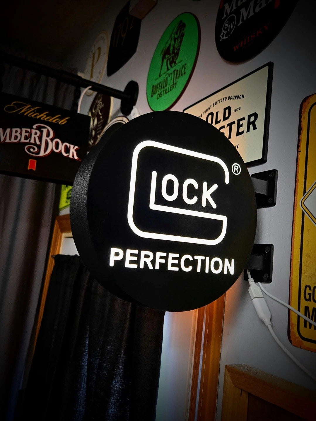 Glock Firearms - 13”  Pub Style Dual Side Light Up LED Sign Pub Bar Mancave