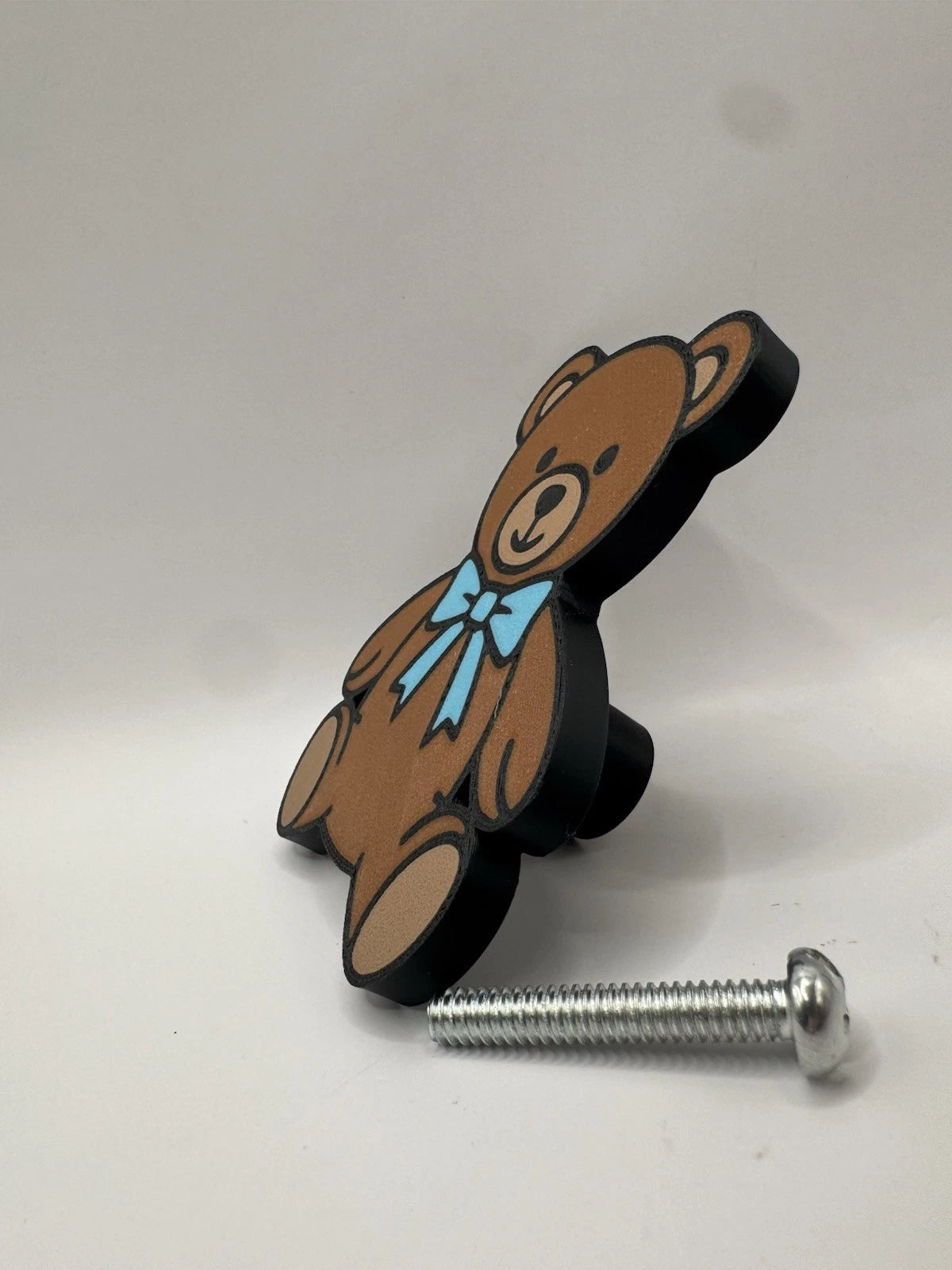 Kids Blue Teddy Bear Drawer Pull Dresser Cabinet Knob Play Room Nursery Bedroom