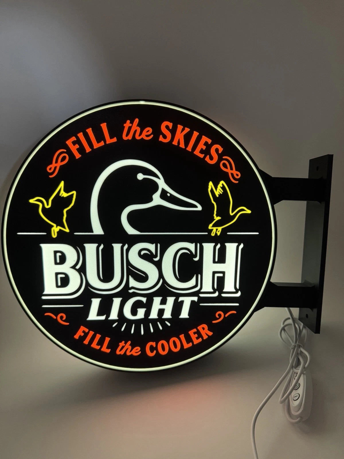 Busch Lite Ducks Unlimited 13”  Pub Style Dual Side Light Up LED Sign Bar Garage